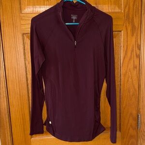 Athleta Deep Maroon Quarter-Zip Performance Pullover